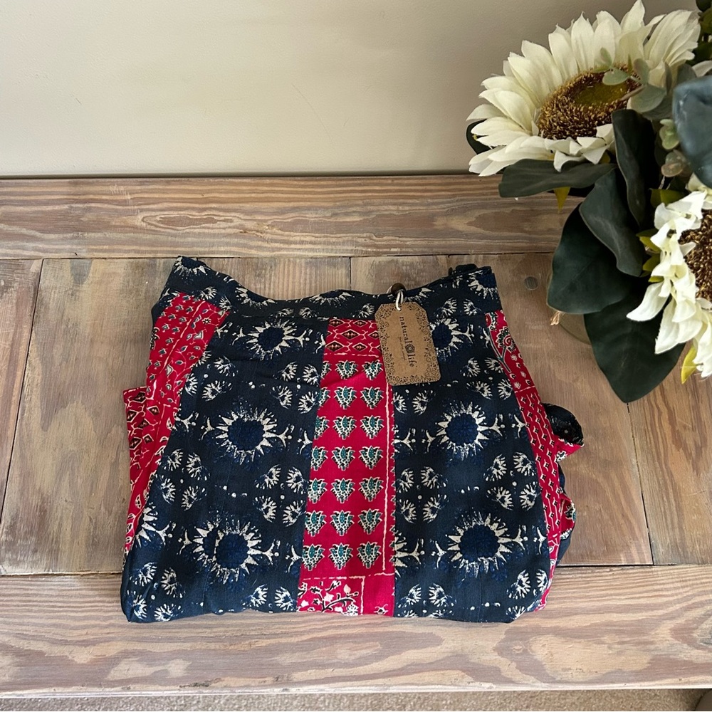 Natural Life Navy & Red Boho Maxi Skirt - Picture 12 of 12